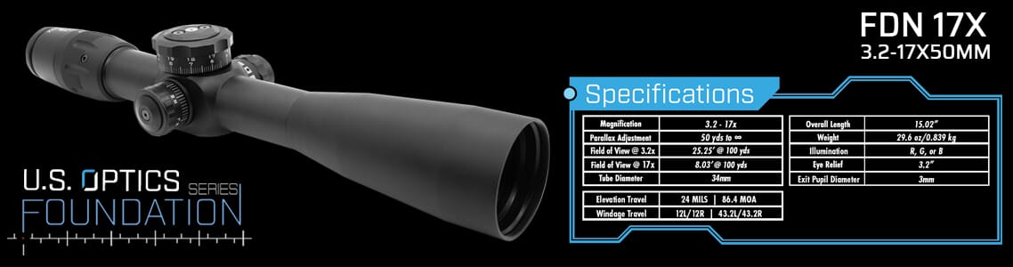 US Optics Foundation 17X Riflescopes