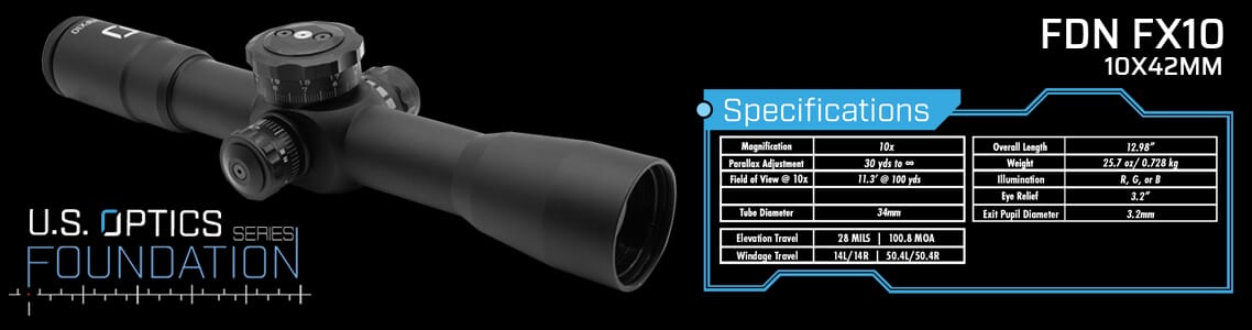 US Optics Foundation FX10 Riflescopes