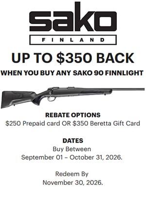 Sako 90 Finnlight Rebate Promotion