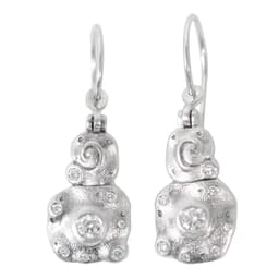 Alex Sepkus Platinum and Diamond "Evening Flowers" Earrings