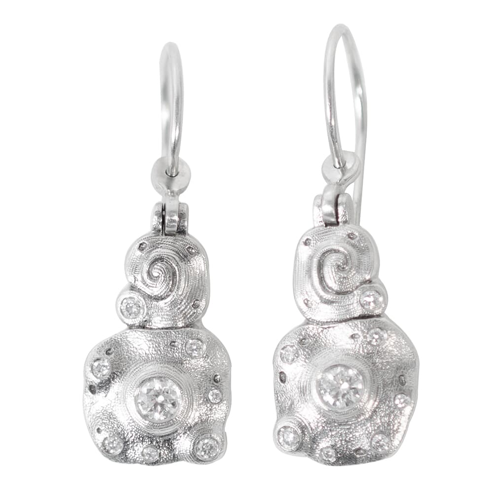 Alex Sepkus Platinum and Diamond "Evening Flowers" Earrings