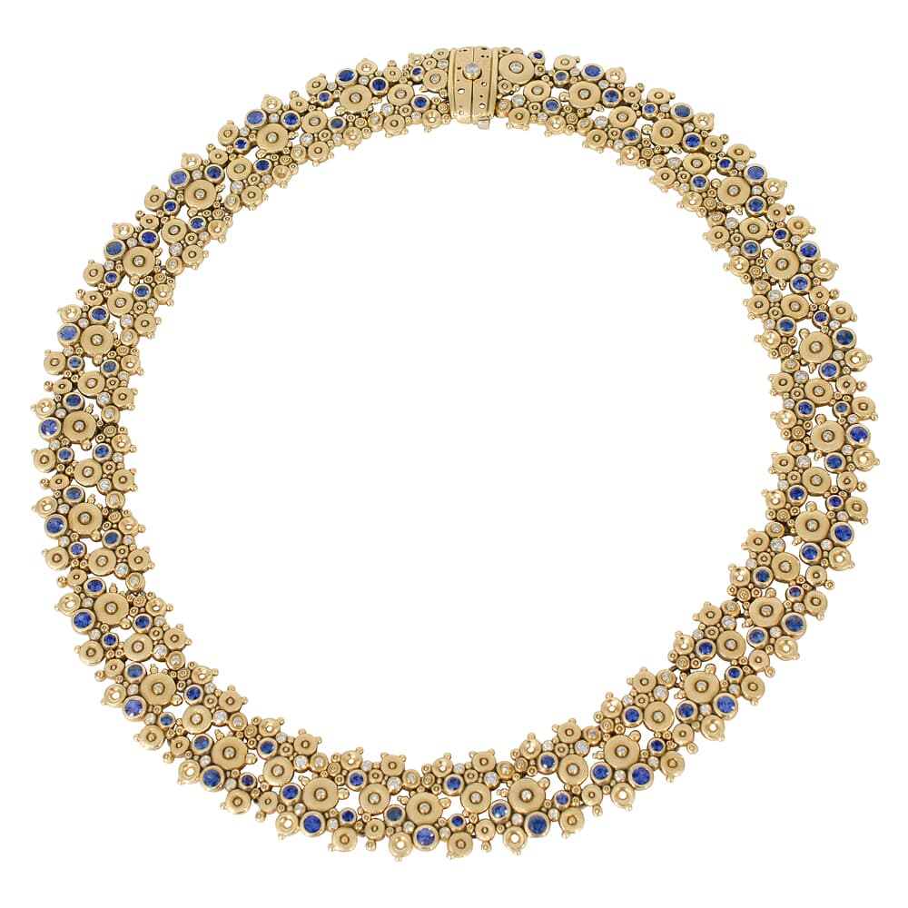 Alex Sepkus 18K Sapphire and Diamond Lace Necklace