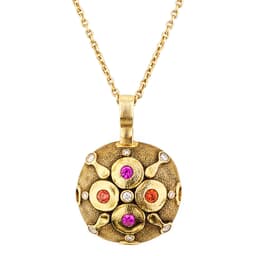 Alex Sepkus 18K Sapphire and Diamond "Spring Blossom" Pendant