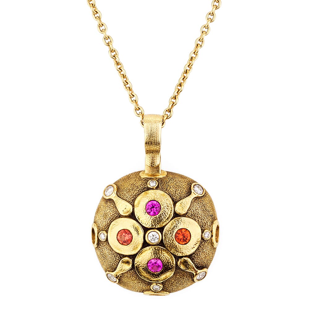 Alex Sepkus 18K Sapphire and Diamond "Spring Blossom" Pendant