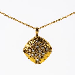 Alex Sepkus 18K and Diamond "Cushion" Pendant 15 Diamonds (0.31ct) with 18" 1.9mm CH-1.9 Cable Chain M-8219