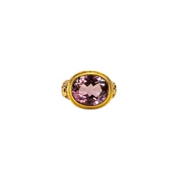 Alex Sepkus 18K, Color Center Stone and Diamond "Little Windows" Ring, Pink Tourmaline 6.69ct Center Stone and 20 Diamonds 0.40ct R-90