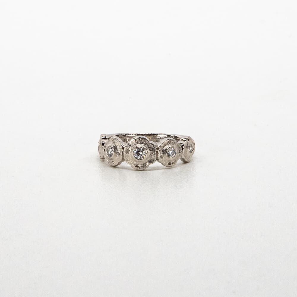 Alex Sepkus Platinum and Diamond "Flora" Ring with 5 White Diamonds (0.20ct) R-207PD