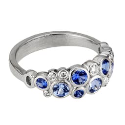 Alex Sepkus Platinum, Sapphire and Diamond Ring