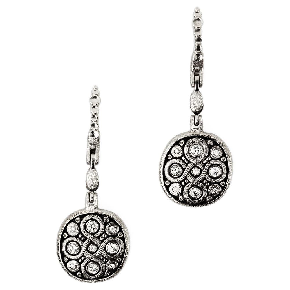 Alex Sepkus Platinum and Diamond "Celtic Spring" Earrings