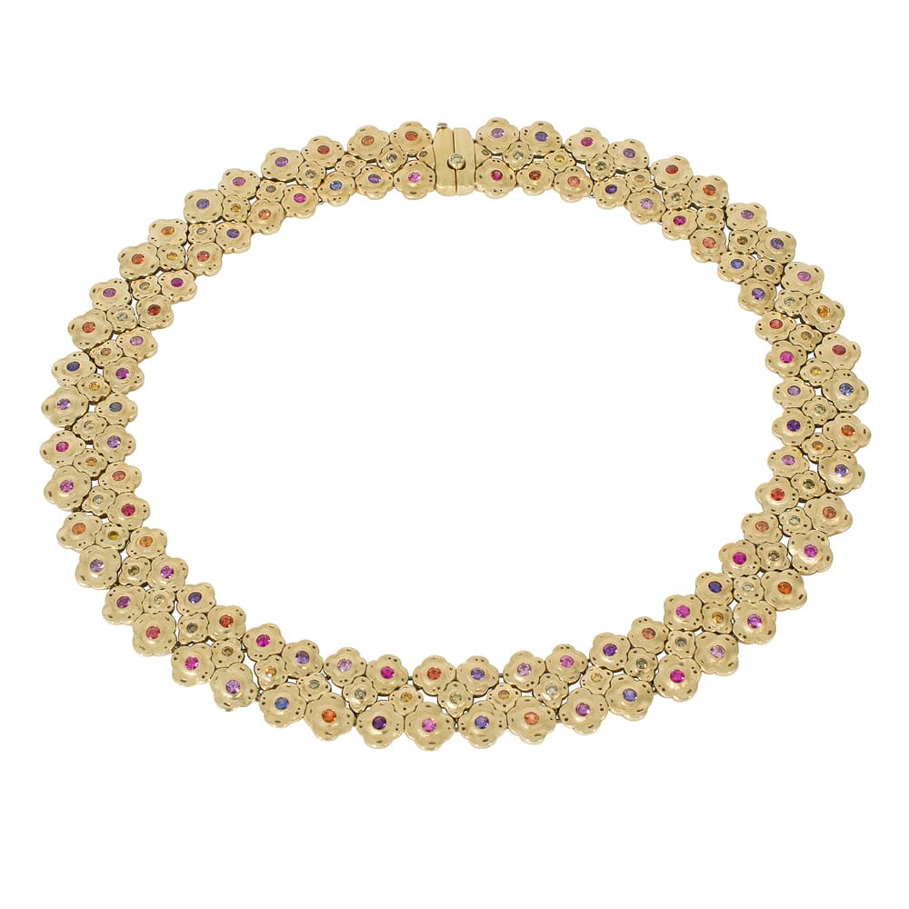 Alex Sepkus 18K Sapphire and Diamond "Flora" Necklace