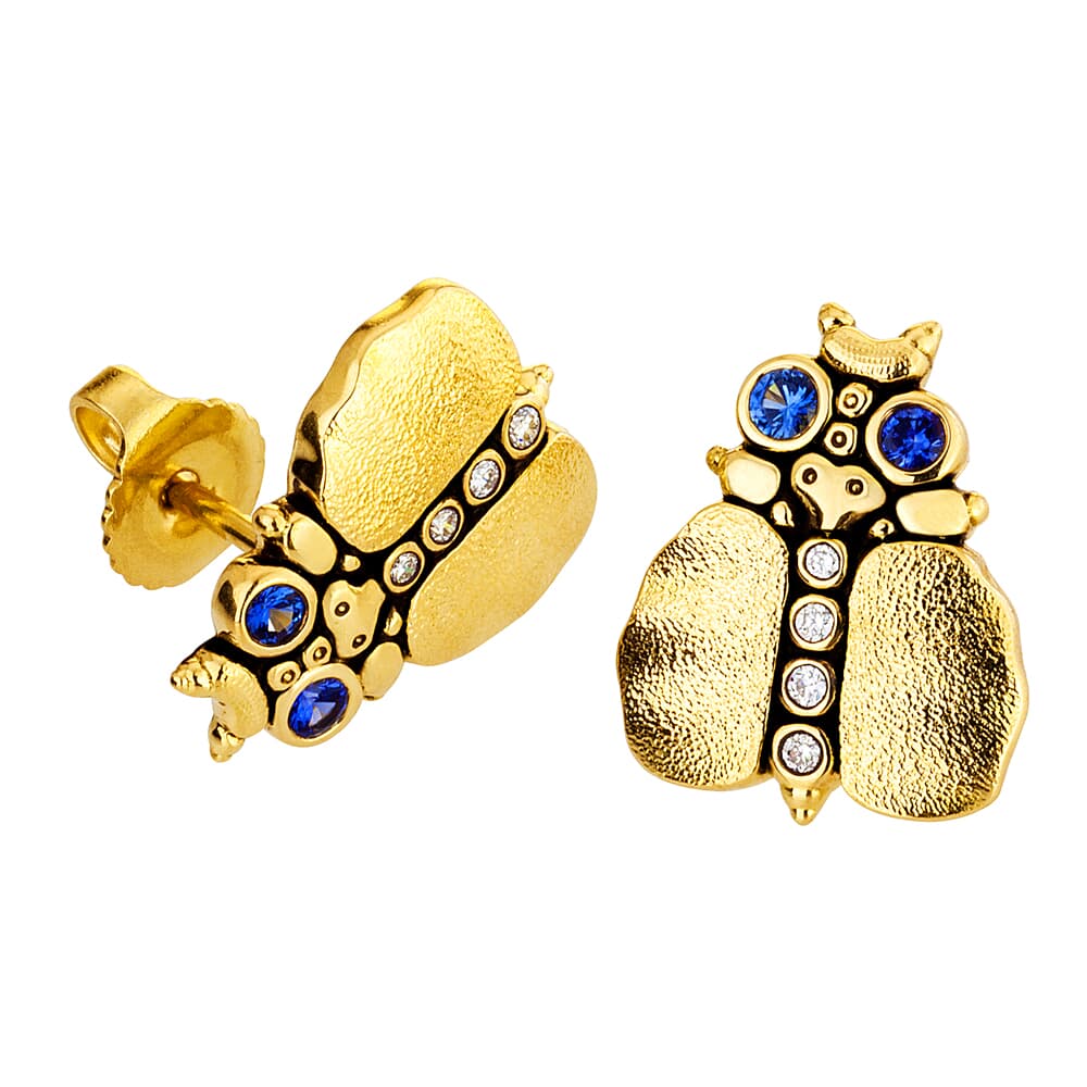 Alex Sepkus 18K Sapphire and Diamond Entomology IV Earrings