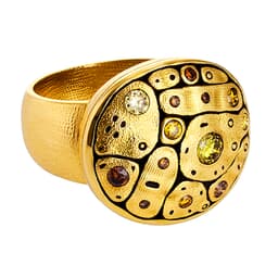 Alex Sepkus 18K and Natural Color Diamond Early Spring Ring