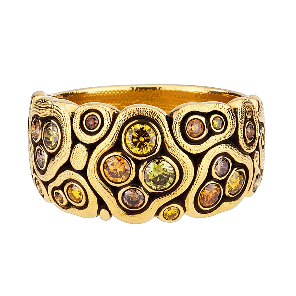 Alex Sepkus 18K and Diamond "Swirling Water" Band