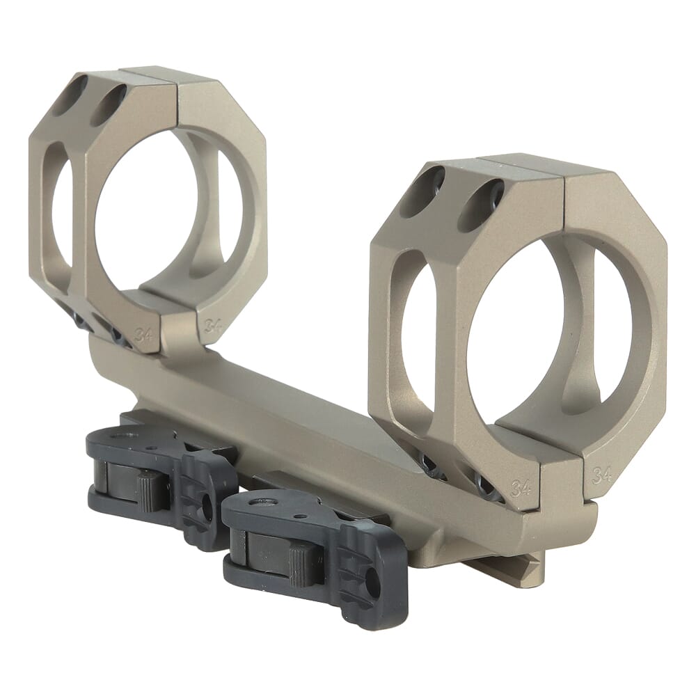 ADM AD-RECON 34mm Dual QD TAC FDE Scope Mount w/Vertical Split Rings, No Offset & Extra Wide 3.875" Ring Spacing AD-RECON-SEW-34-FDE-TAC
