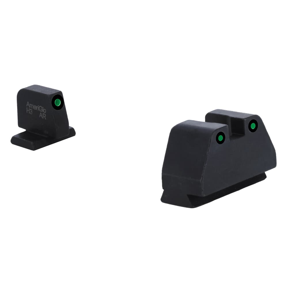 Ameriglo Optic Compatible Grn Trit w/Black Outline .378&quot;F , Grn Trit w/Black Outline .492&quot;R Sight Set for S&amp;W M&amp;P (2.0 Core Dovetail) SW-813