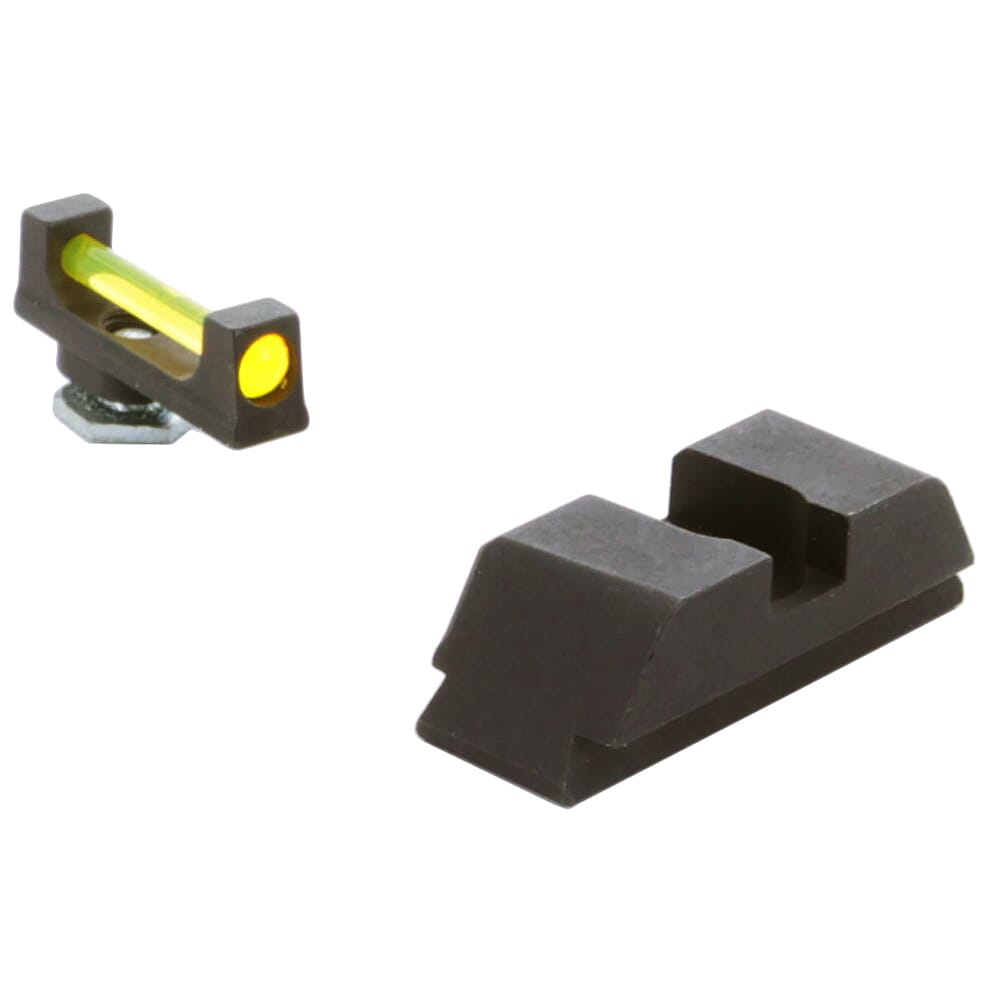 Ameriglo Amber Fiber .115" Front Black Rear Sight Set for Glock Gen 1-4 17,19,22-24,26,27,33-35,37-39 GFT-115