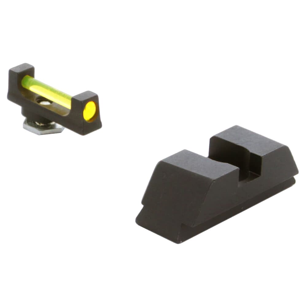 Ameriglo Amber Fiber .115&quot; Front Black Rear Sight Set for Glock 20,21,29-32,36,40,41 GFT-121