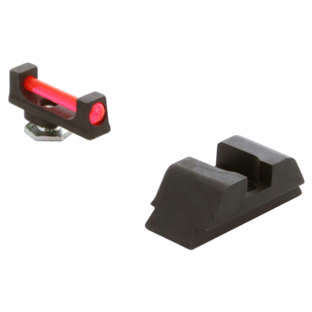Ameriglo Red Fiber .115&quot; Front Black Rear Sight Set for Glock Gen5 9/40 GFT-124