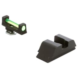 Ameriglo 1L Green Fiber .115" FRONT Flat Black REAR Optic Height Fiber, Glock - All Models GFT-141
