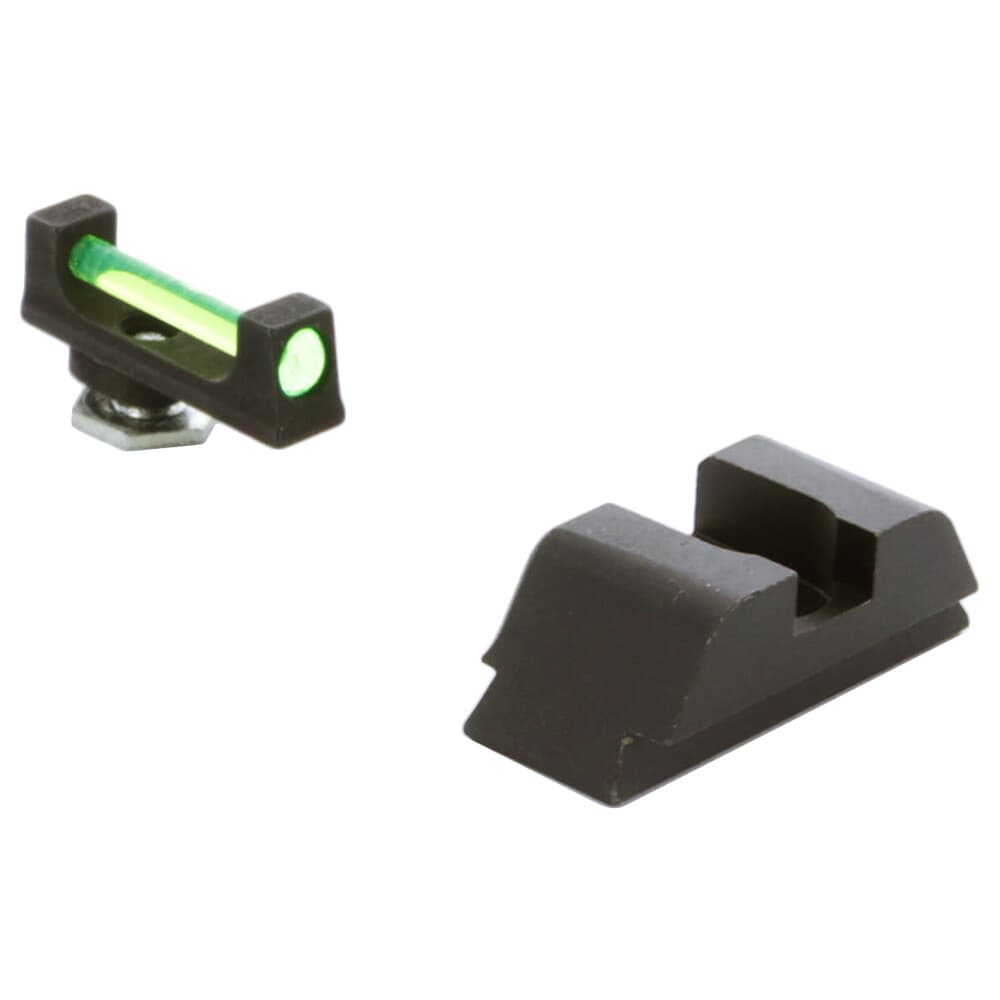 Ameriglo 1L Green Fiber .115" FRONT Flat Black REAR Optic Height Fiber, Glock - All Models GFT-141