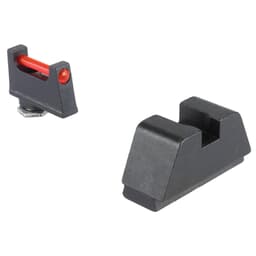 Ameriglo XL Red Fiber .115" FRONT Flat Black REAR Optic Height Fiber, Glock - All Models GFT-142
