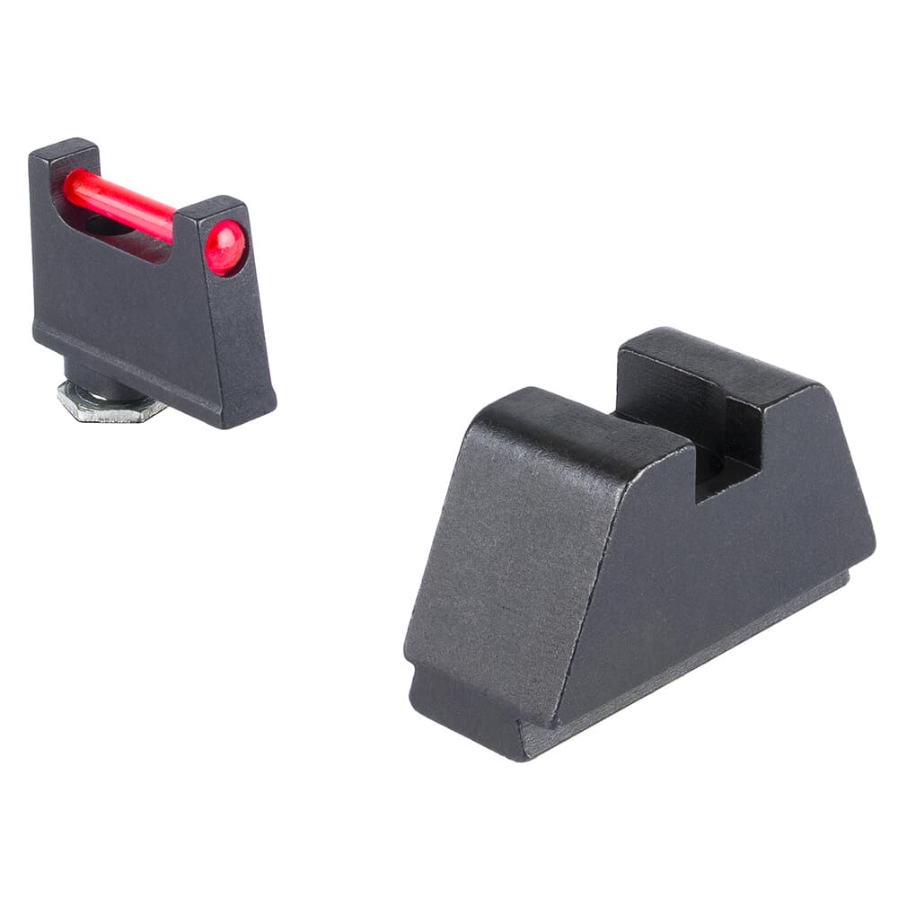 Ameriglo 3XL Red Fiber .115" FRONT Flat Black REAR Optic Height Fiber, Glock - All Models GFT-144