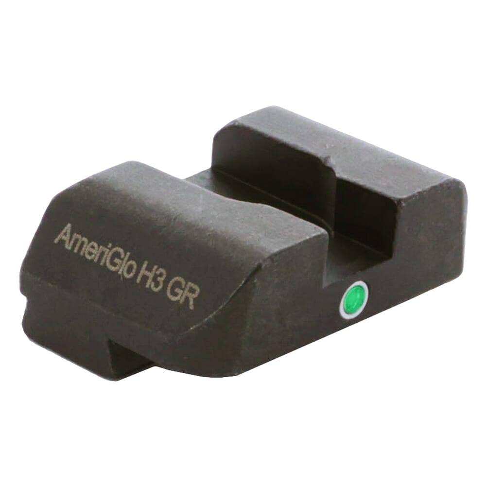 Ameriglo i-Dot Green Tritium, Single Dot/No Outline .315"H .18" Sq Notch Rear Sight for Glock (Excl. 42,43,48) GL-101R