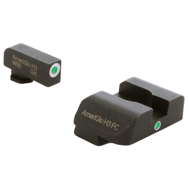 Ameriglo i-Dot Green Tritium w/White Outline Front, Green Single Dot Rear Night Sight Sight for Glock 20,21,29-32,36,40,41 GL-102