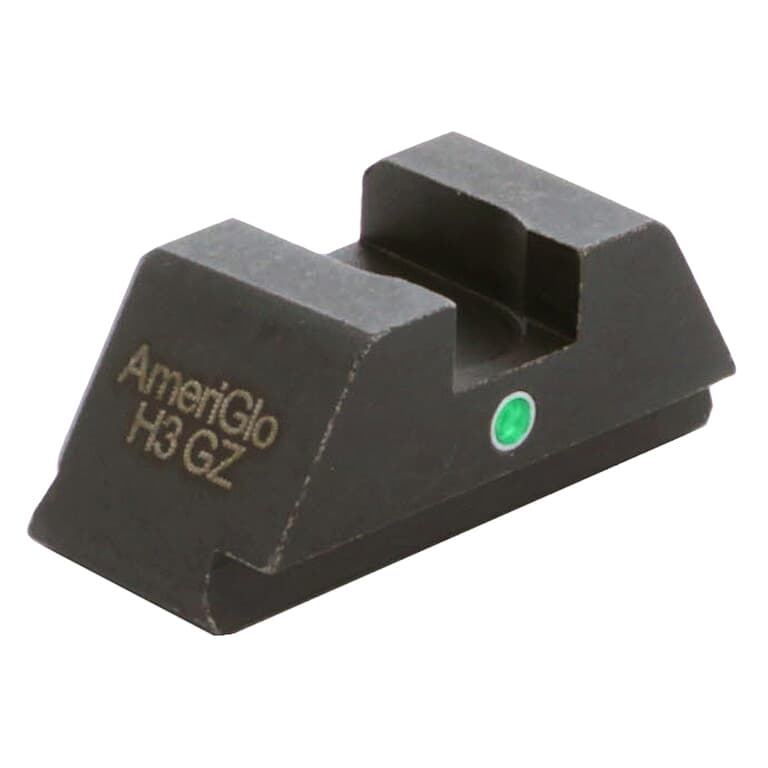 Ameriglo i-Dot Green Tritium, Single Dot/No Outline .295&quot;H .165&quot; Sq Notch Rear Sight for Glock 42,43,43X,48 GL-105R