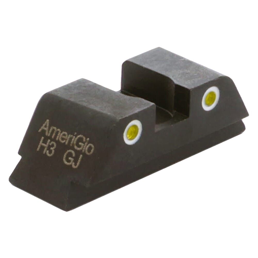 Ameriglo Classic Yellow Tritium 2-Dot w/White Outlines .272"H .15"W Sq Notch Rear Sight for Glock (Excl. 42,43,48) GL-121R