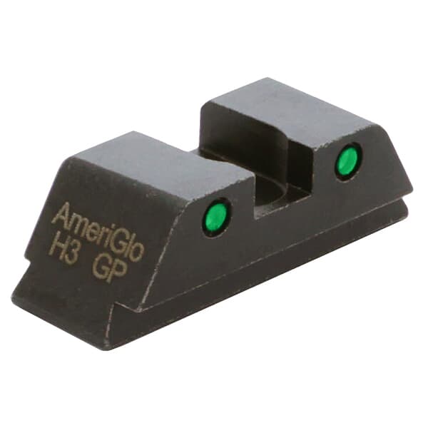 Ameriglo Classic Green Tritium 2-Dot w/Black Outlines .272 H .15&quot;W Sq Notch Rear Sight for Glock (Excl. 42,43,48) GL-148R