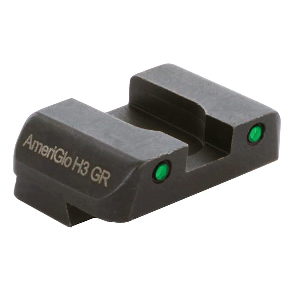 Ameriglo Pro Green Tritium 2-Dot w/Black Outlines .272"H .180 Sq Notch Rear Sight for Glock (Excl. 42,43,48) GL-233-OP-R