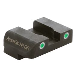 Ameriglo Pro Green Tritium 2-Dot w/White Outlines .272"H .180 Sq Notch Rear Sight for Glock (Excl. 42,43,48) GL-233R