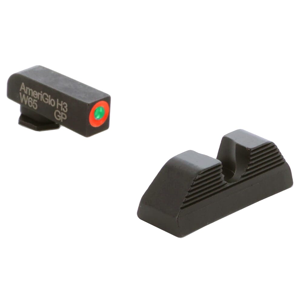 Ameriglo Protector Green Tritium w/Orange Outline Front, Black Serrated