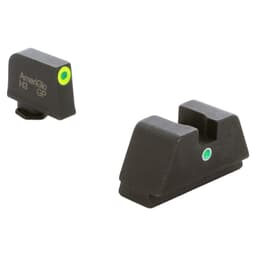 Ameriglo Optic Compatible XLT Grn Trit w/LumiGreen Outline Front Single Dot Grn Trit Rear .315"F .394"R Sight Set for Glock XL (Excl. 42,43,48) GL-391