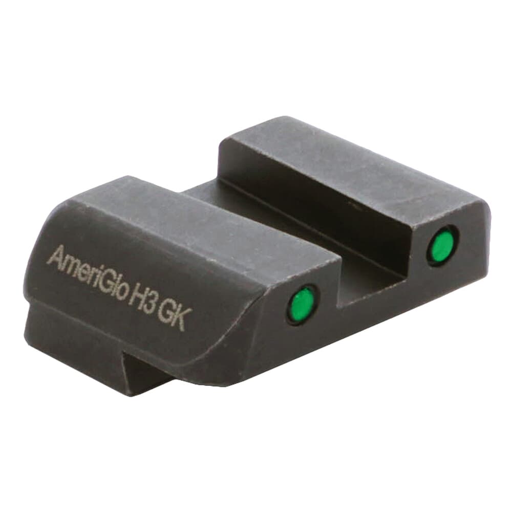 Ameriglo Pro Green Tritium 2-Dot w/Black Outlines .248&quot;H .160 Sq Notch Rear Sight for Glock 42,43,43X,48 GL-392R