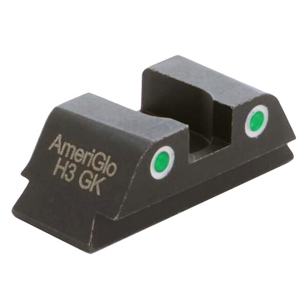 Ameriglo Classic Green Tritium 2-Dot w/White Outlines .248"H .140 Sq Notch Rear Sight for Glock 42,43,43X,48 GL-430R