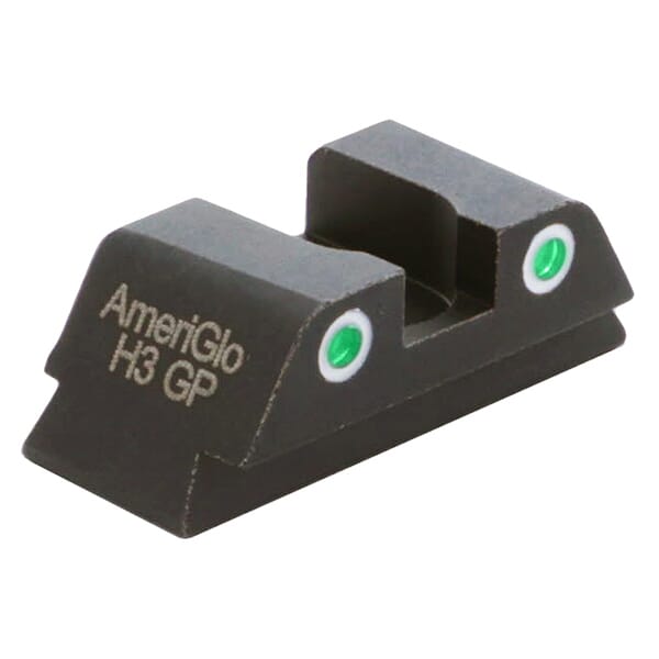 Ameriglo Classic Yellow Tritium 2-Dot w/White Outlines .248"H .140 Sq Notch Rear Sight for Glock 42,43,43X,48 GL-431R