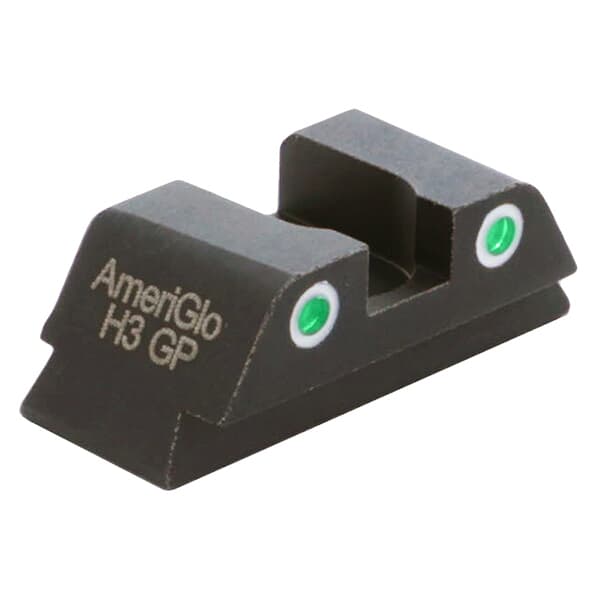 Ameriglo Classic Yellow Tritium 2-Dot w/White Outlines .248&quot;H .140 Sq Notch Rear Sight for Glock 42,43,43X,48 GL-431R
