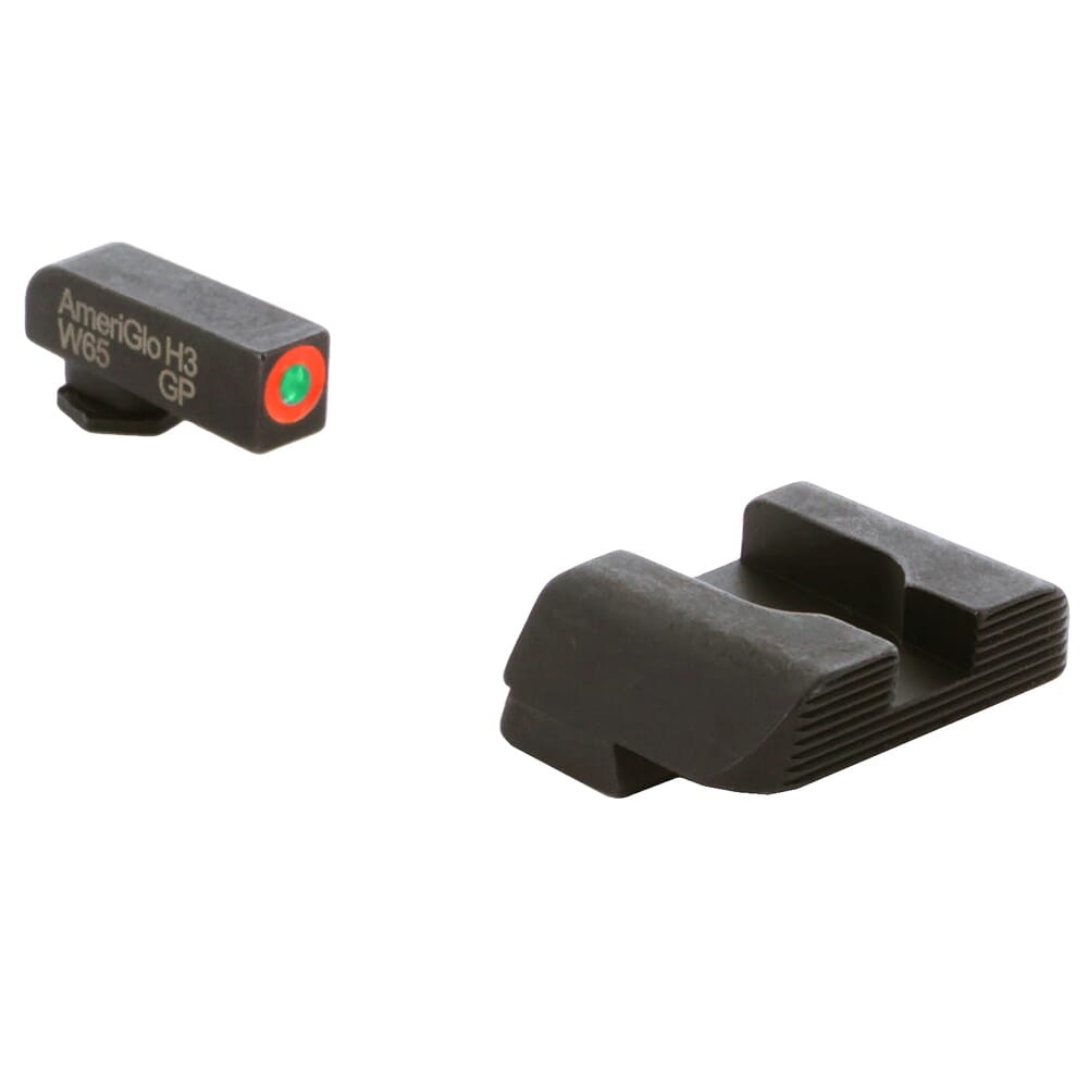 Ameriglo Protector Green Tritium w/Orange Outline Front, Black Serrated Rear Sight Set for Glock 42,43,43X,48 GL-436