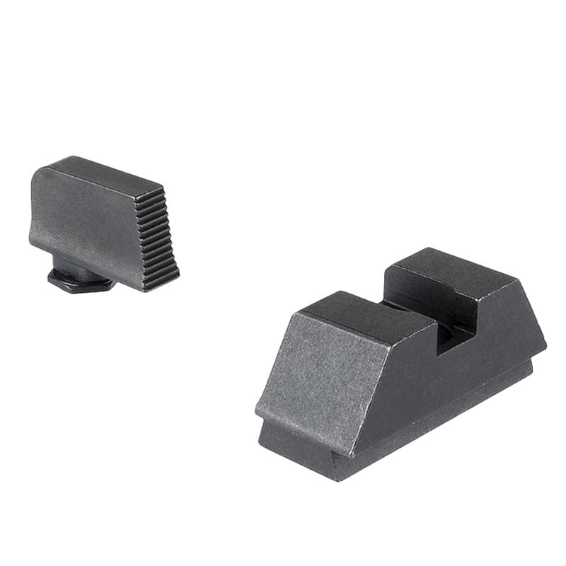 Ameriglo Optic Compatible 4L Tall Black Outline .280&quot;F, Flat Black .355&quot;R Sight Set for Glock GL-456