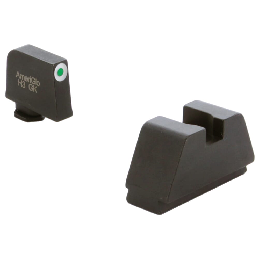 Ameriglo Optic Compatible 2XLT Green Tritium w/White Outline .35"F, Flat Black .429"R Sight Set for Glock 2XL (Excl. 42,43,48) GL-481