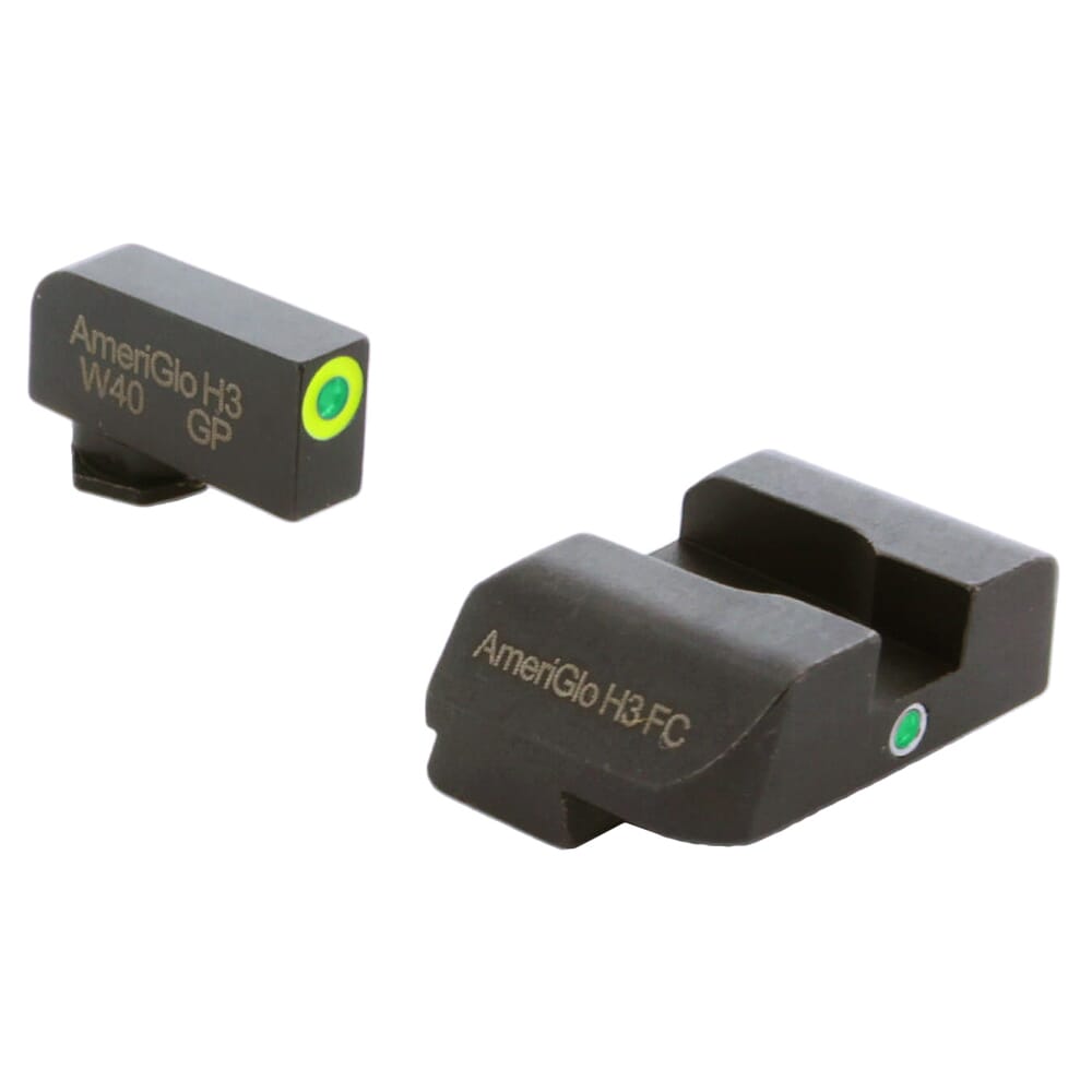 Ameriglo i-Dot Green Tritium w/LumiGreen Outline Front, Green Single Dot Rear Night Sight Sight for Glock Gen5 9/40 GL-5301