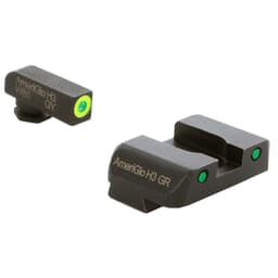 Ameriglo Spartan Grn Trit w/LumiGreen Outline Front, Grn Trit w/Blk Outline Rear 3-Dot Night Sight for Glock 20,21,29-32,36,40,41 GL-548