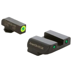 Ameriglo Spartan Grn Trit w/LumiGreen Outline Front, Grn Trit w/Blk Outline Rear 3-Dot Night Sight for Glock 42,43,43X,48 GL-550