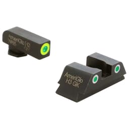 Ameriglo Spartan Grn Trit w/Org Outline Front, Grn Trit w/Wht Outline Rear 3-Dot Night Sight for Glock 42,43,43X,48 GL-743