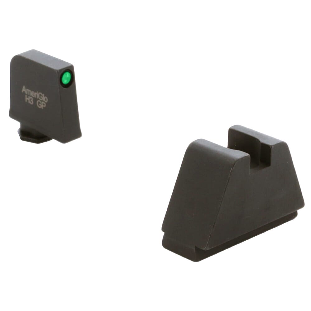 Ameriglo Optic Compatible 5XLT Green Tritium w/Black Outline .407"F, Flat Black .507"R Sight Set for Glock 5XL (Excl. 42,43,48) GL-812