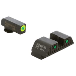 Ameriglo Trooper Grn Trit w/LG Outline Front, Grn Trit w/Blk Outline Serr. Sq Rear 3-Dot Set for Glock Gen 1-4 17,19,22-24,26,27,33-35,37-39 GL-819