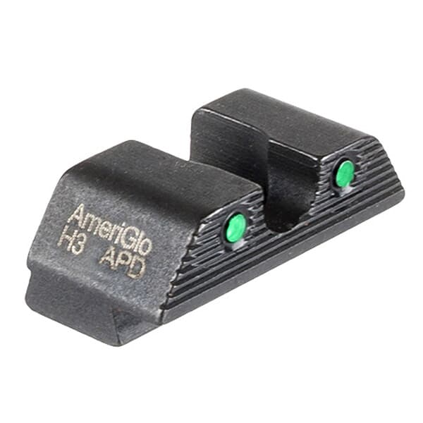 Ameriglo Agent Grn Trit 2-Dot w/Black Outlines .276&quot;H .165 U Notch Rear Sight for Glock GL-865R