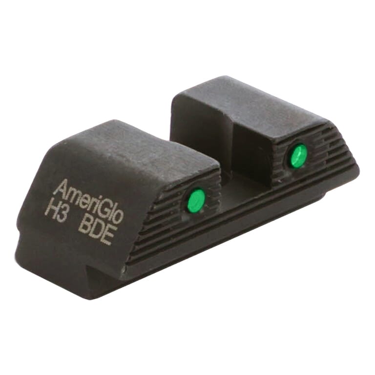 Ameriglo Trooper MOS Green Tritium 2-Dot w/Black Outlines .276"H .165 Sq Notch Rear Sight for Glock (Excl. 42,43,48) GL-875R